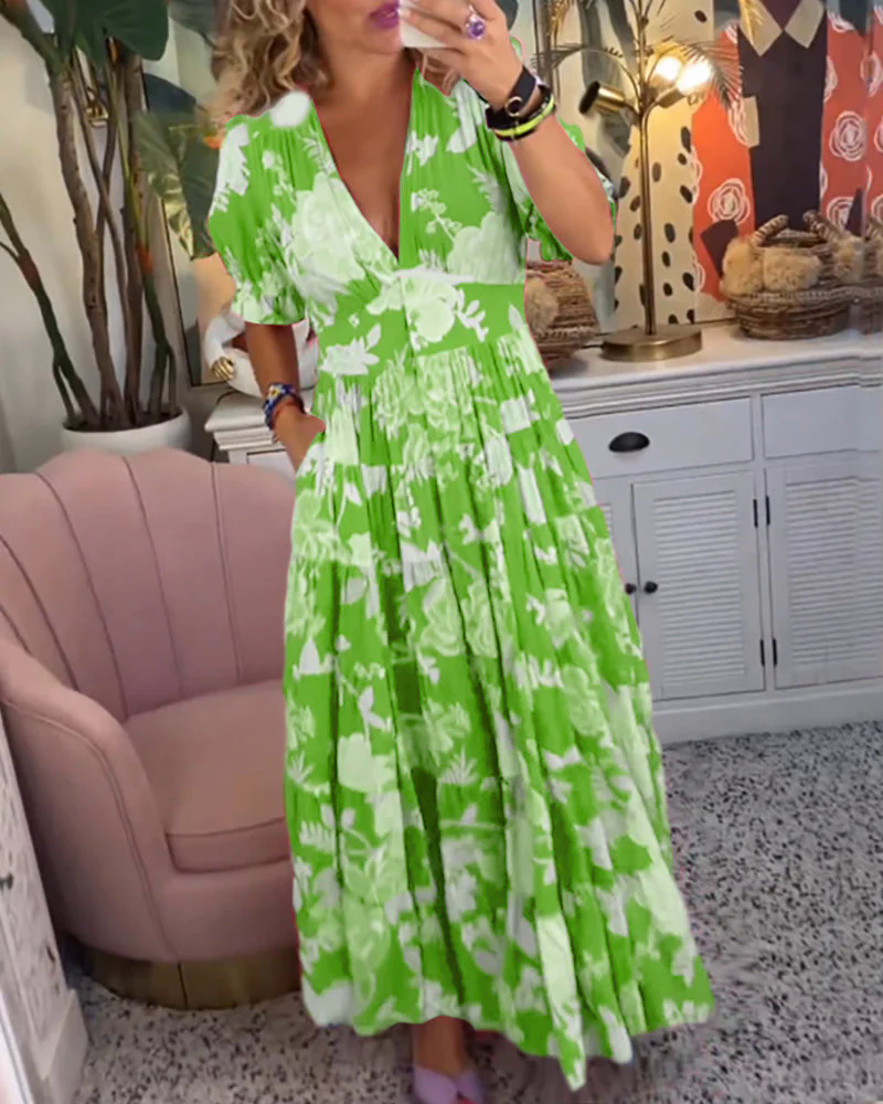 Fashion Canberra | Lila Floral Print V-neck Pocket Dress Fashion Canberra | Lila Floral Print V-neck Pocket Dress