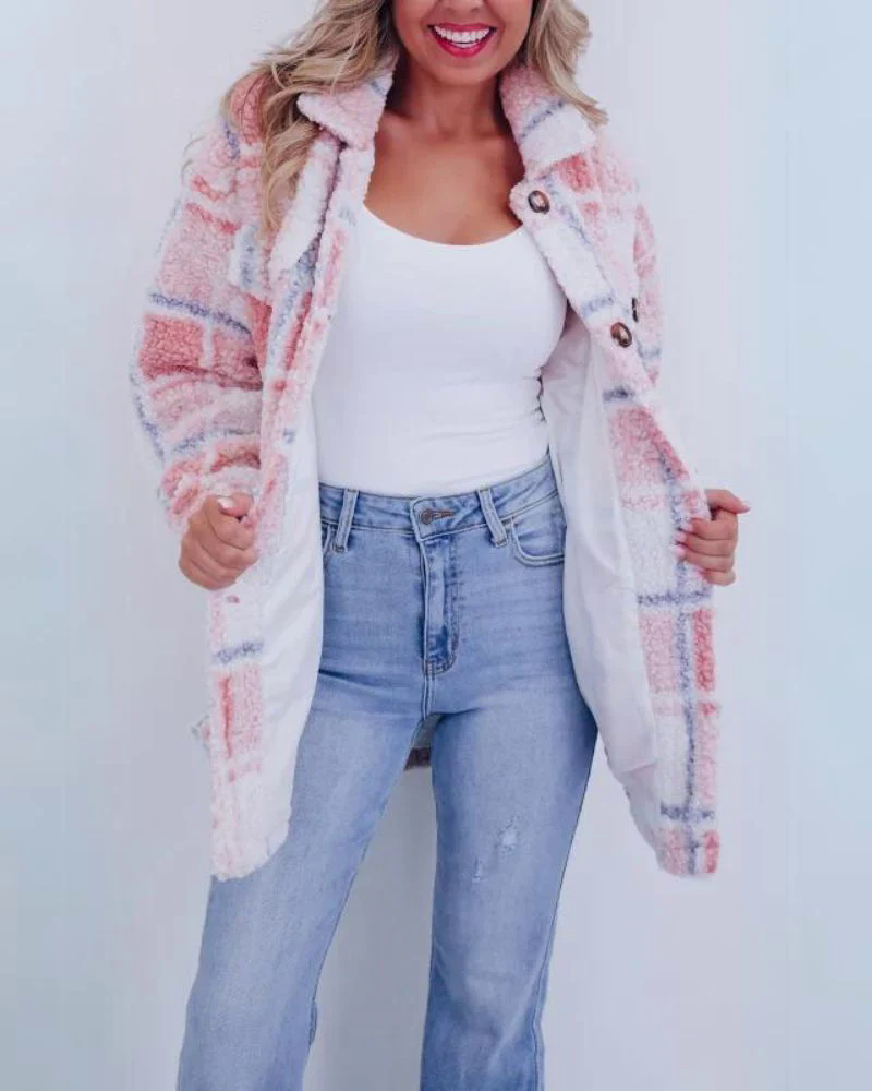 Fashion Canberra I Ember Polar Fleece Plaid Jacket Fashion Canberra I Ember Polar Fleece Plaid Jacket