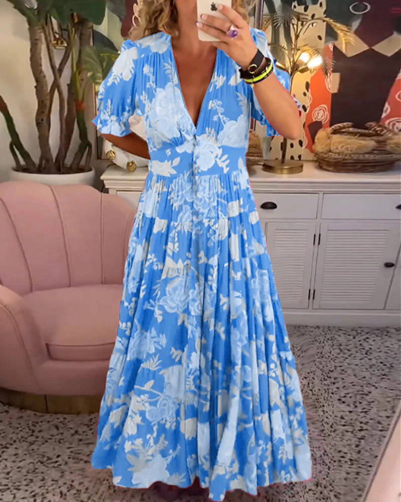 Fashion Canberra | Lila Floral Print V-neck Pocket Dress Fashion Canberra | Lila Floral Print V-neck Pocket Dress