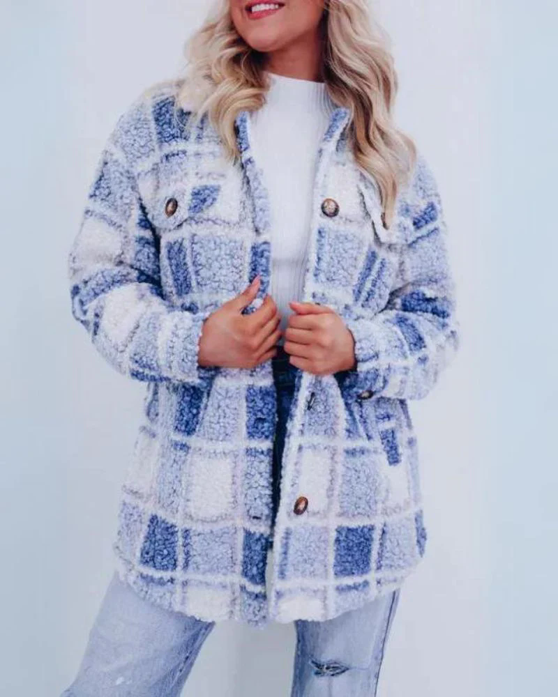 Fashion Canberra I Ember Polar Fleece Plaid Jacket Fashion Canberra I Ember Polar Fleece Plaid Jacket
